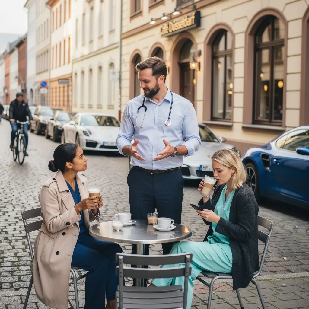 Ein Versicherungsberater erklärt den Kunden die verschiedenen Optionen der Kfz-Versicherung.